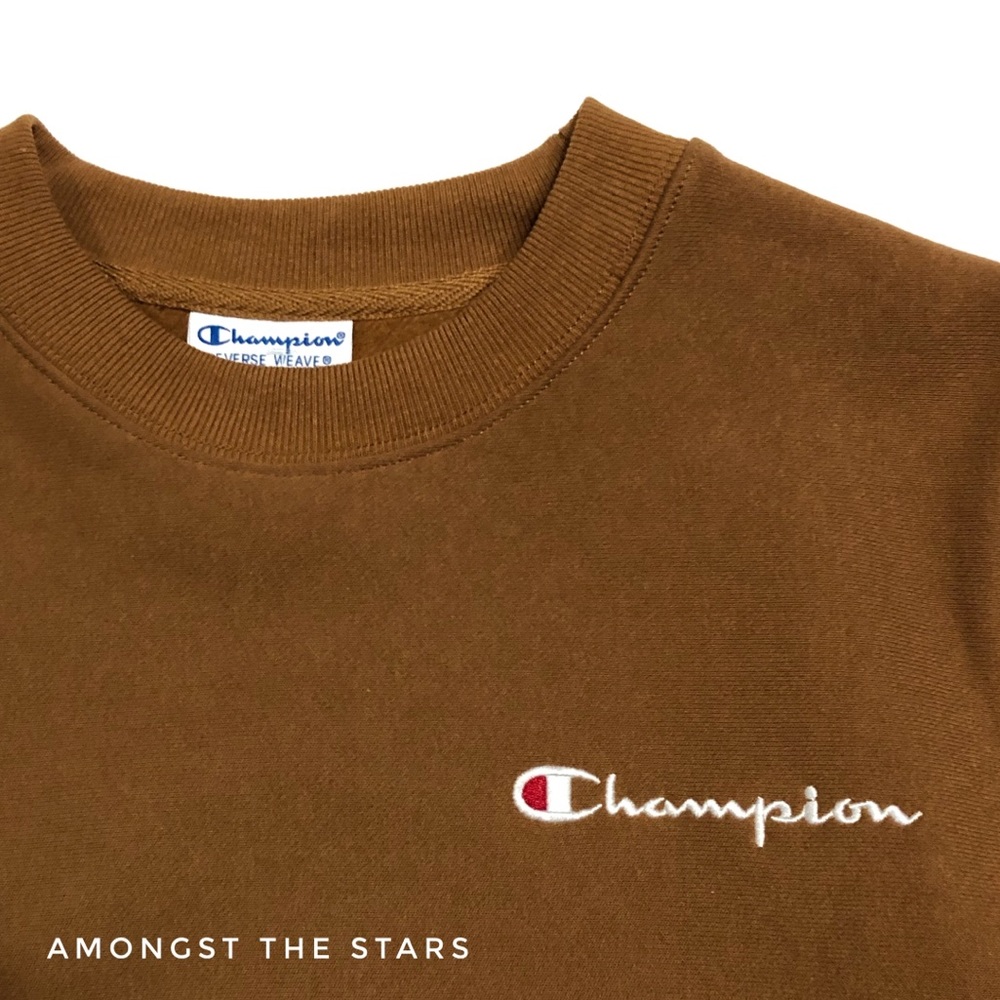 Champion LIFE Reverse Weave Brown Crew Sweatshirt - Picture 2 of 4
